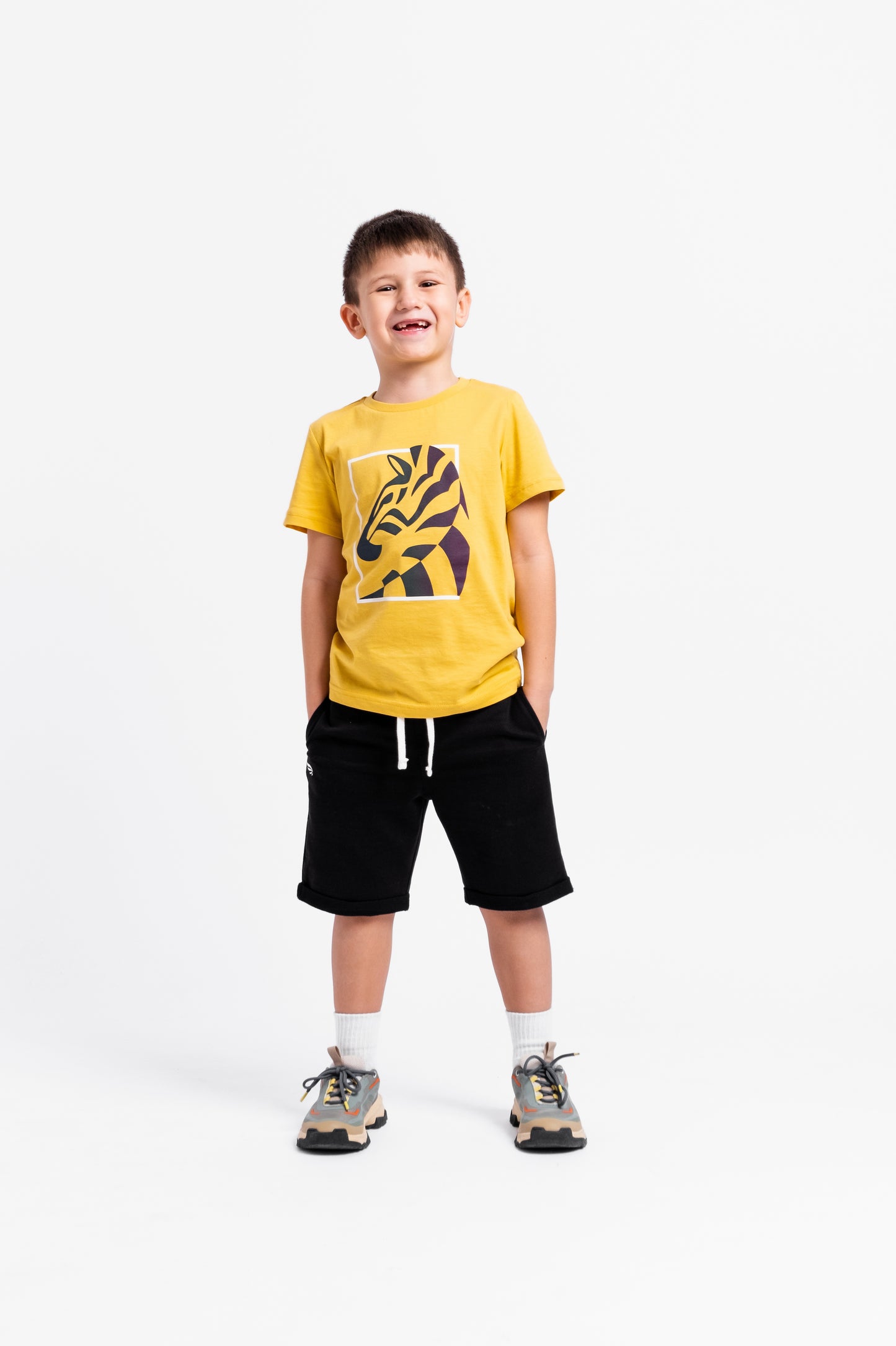 Short Sleeve T-Shirt with (Zebra) Reflective Graphic - Yellow