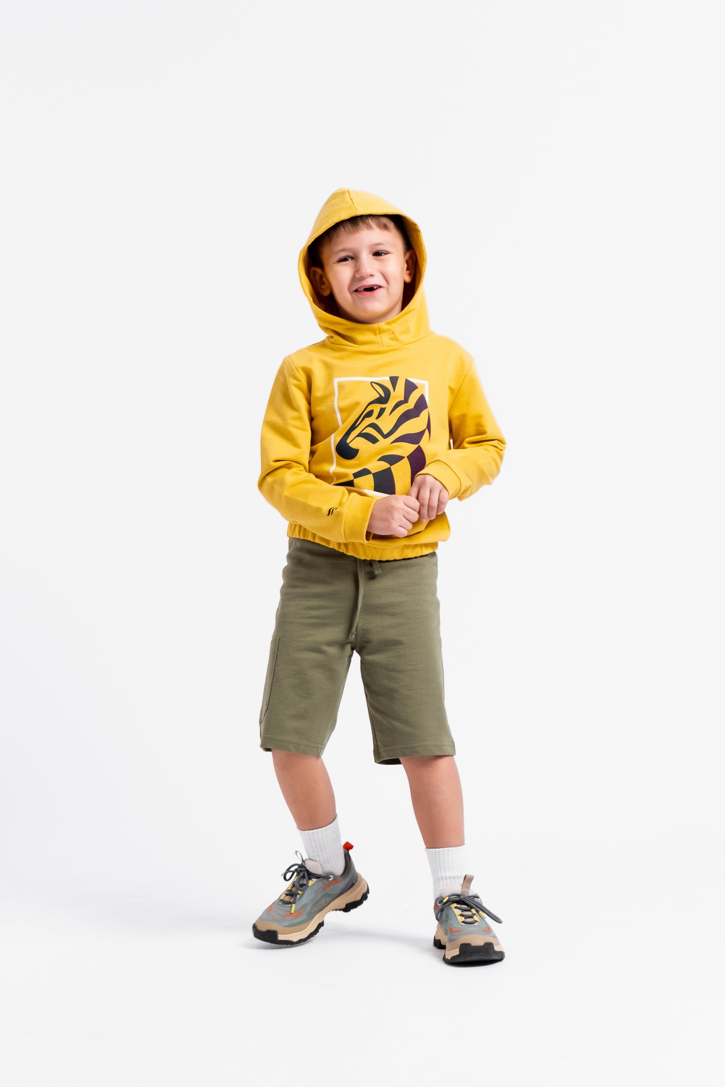 Hoodie Sweatshirt with (Zebra) Reflective Graphic - Yellow