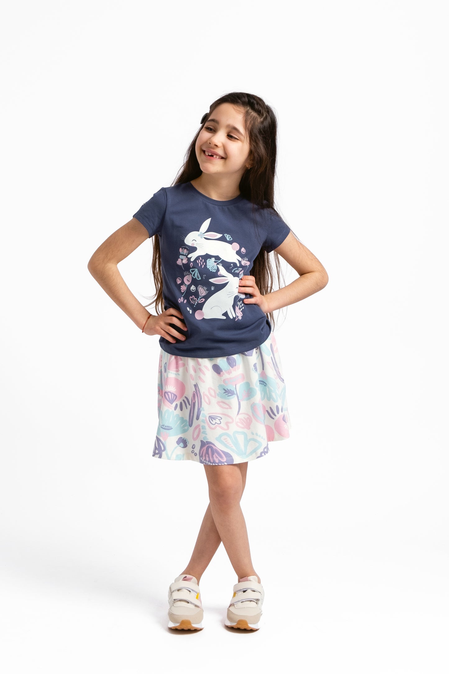 Cherubino "Playful Twirl" Watercolor Floral Skort for Girls