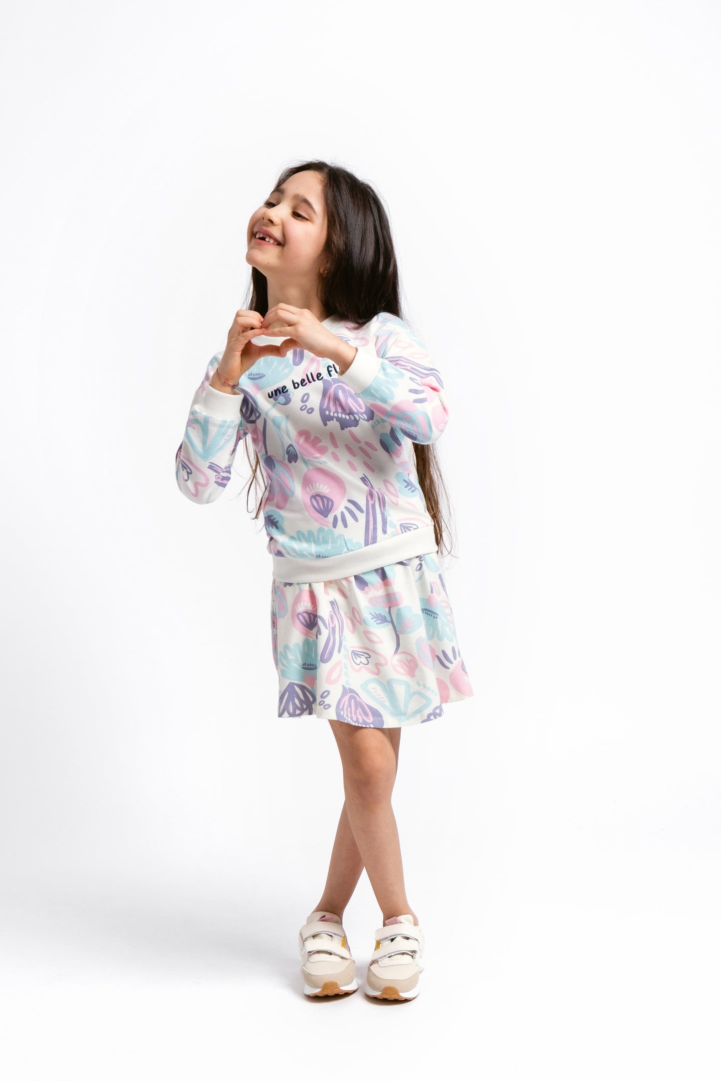 Cherubino "Playful Twirl" Watercolor Floral Skort for Girls