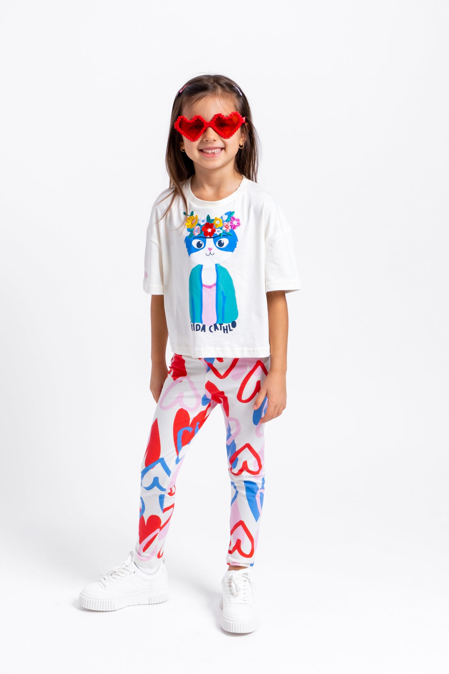 Patterned Leggings (in Heart Graffiti) - Multicolor