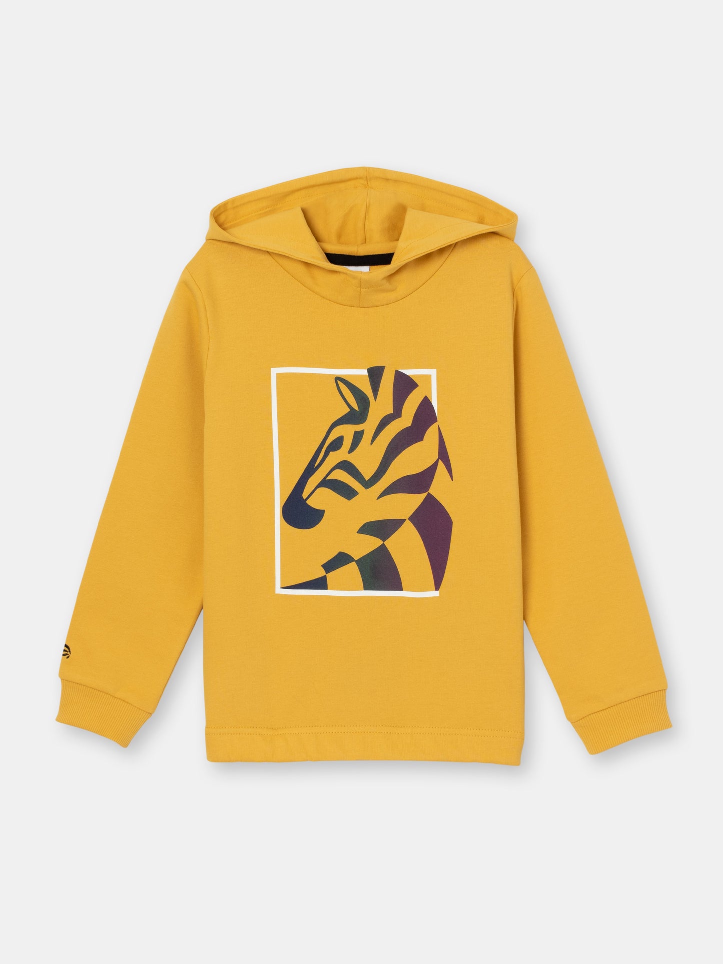 Hoodie Sweatshirt with (Zebra) Reflective Graphic - Yellow