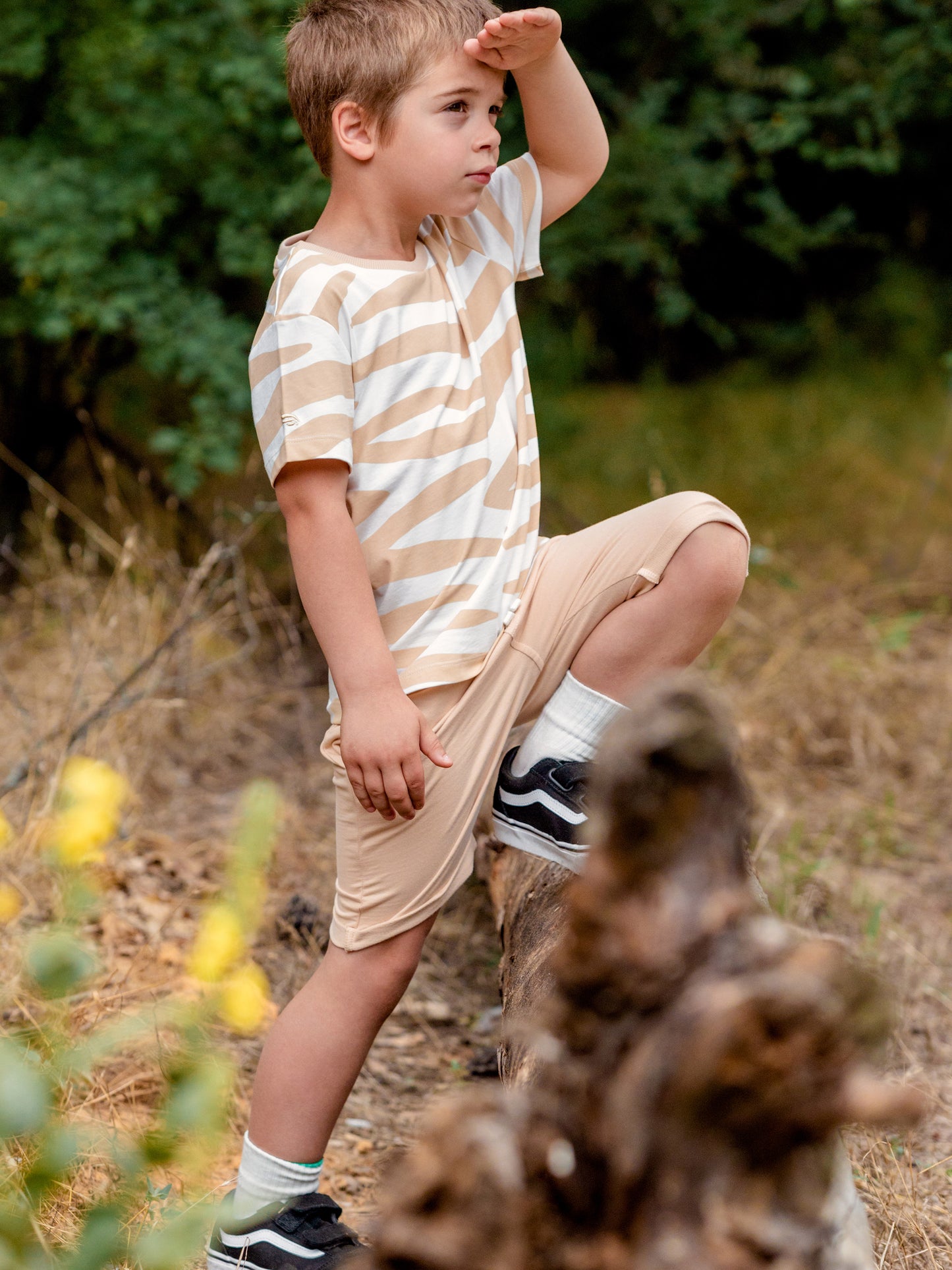 Solid Pocket Shorts with Drawstring Waistband - Brown