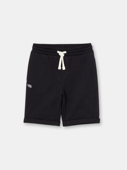 Solid Pocket Shorts with Drawstring Waistband - Black