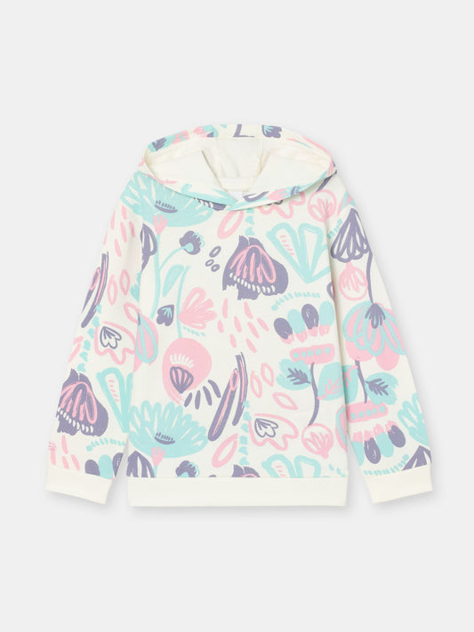 Cherubino "All-Day Comfort" Enchanting Watercolor Floral Hoodie for Girls