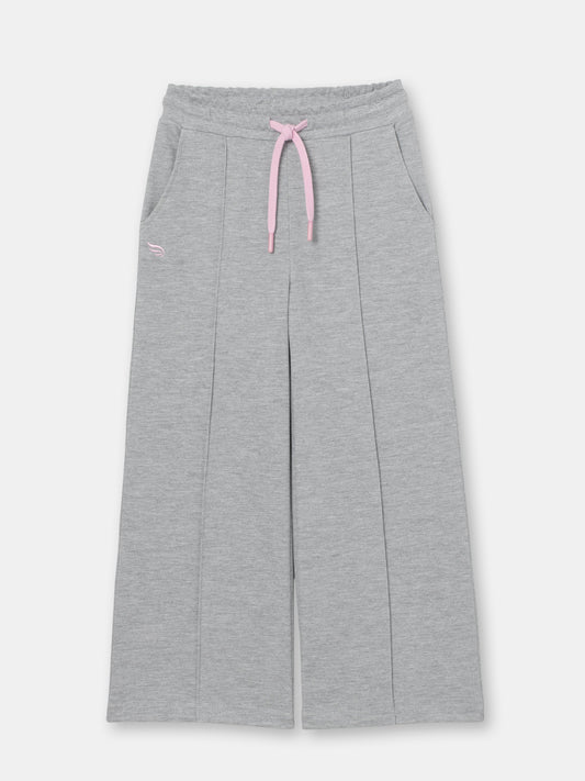 Solid Wide Leg Sweatpants - Grey