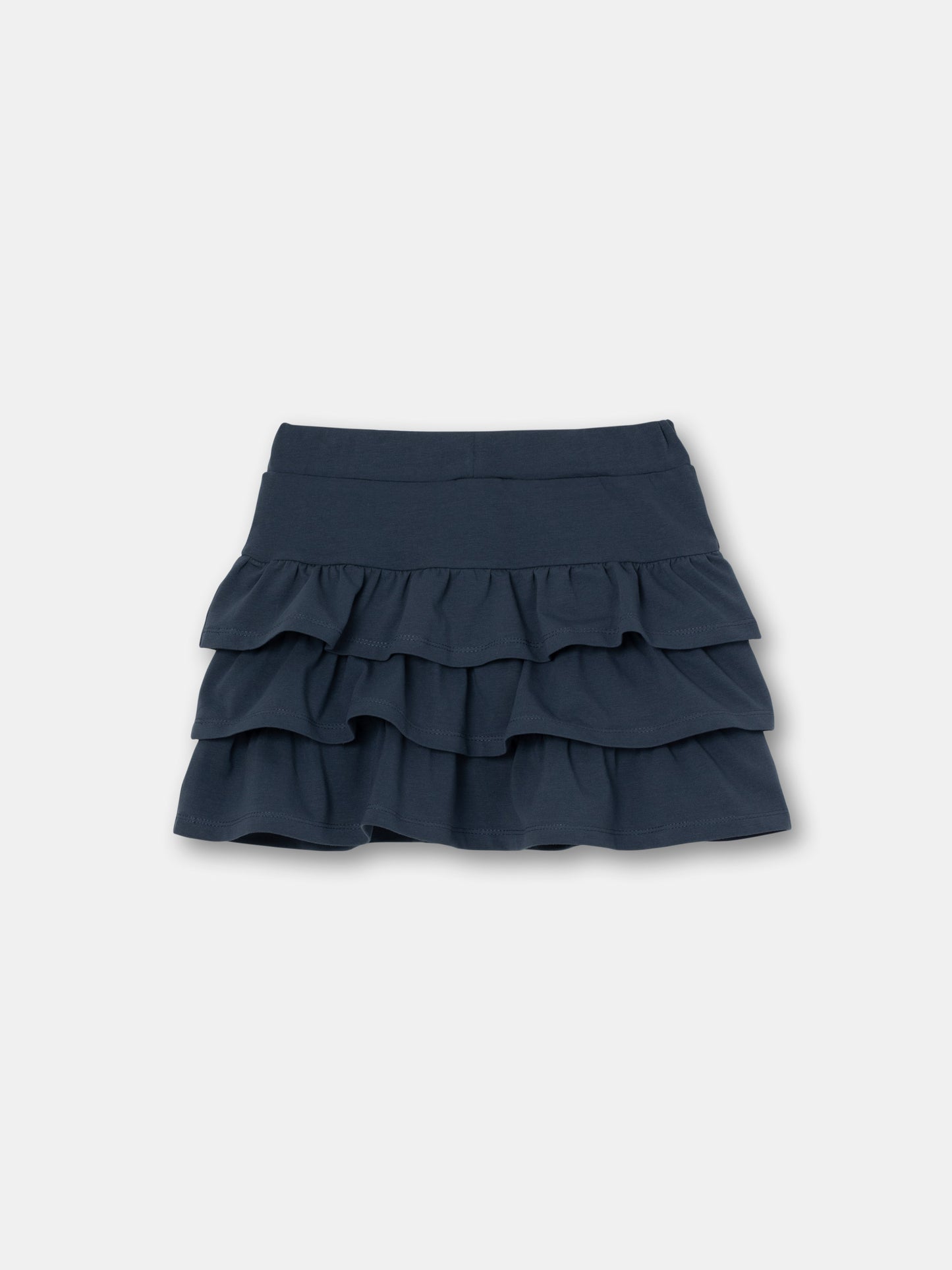 Solid Flutter Trim Skirt - Grey