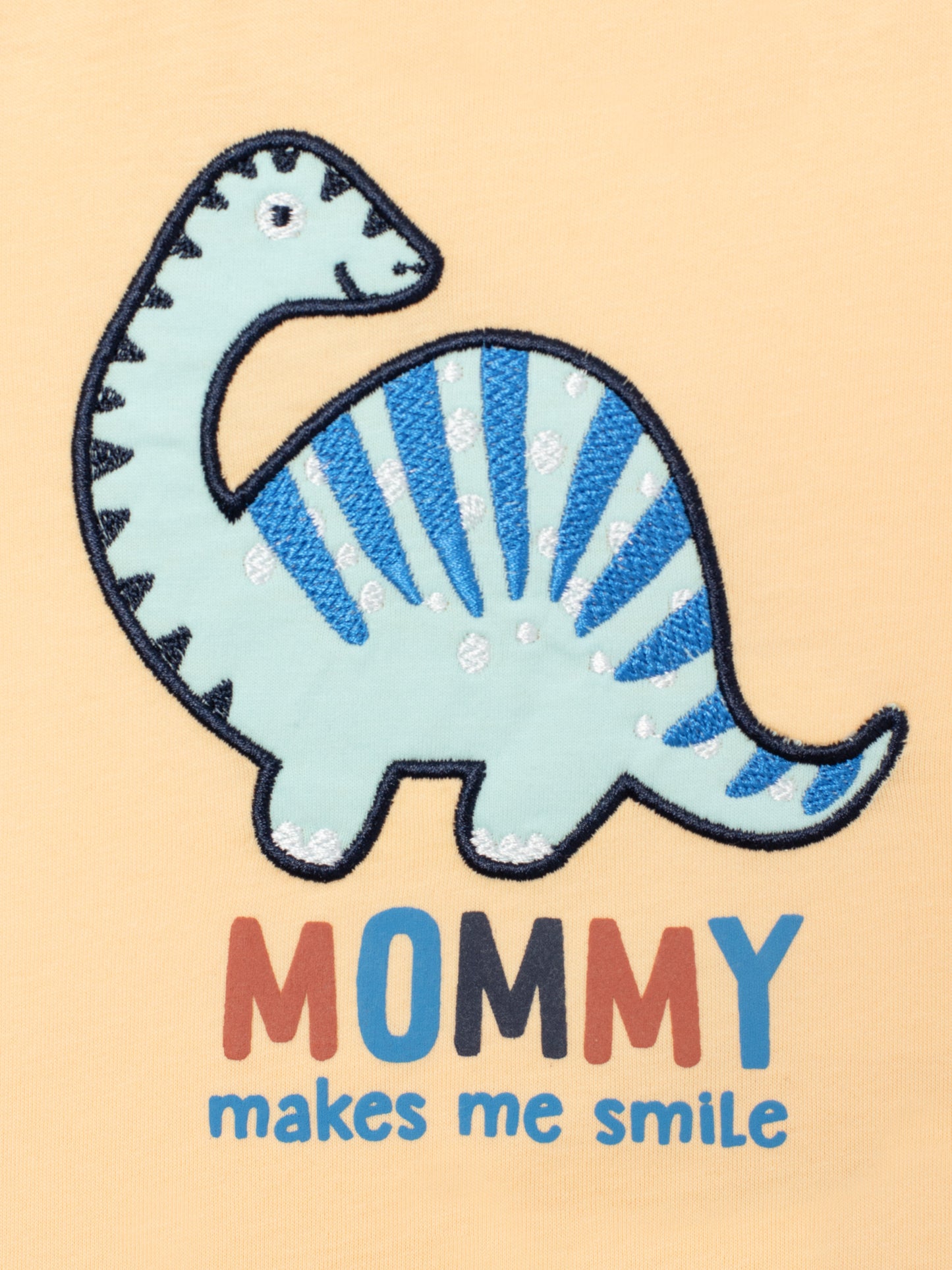 Mommy's Little Dino Short Sleeve T-Shirt for Babies - Yellow