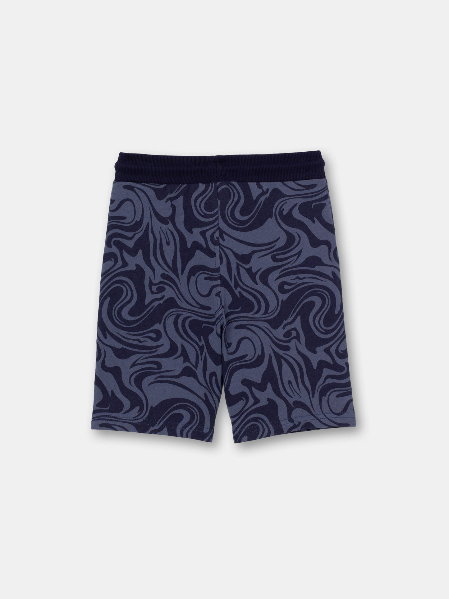 Shorts with Drawstring Waistband in (Galaxy) Pattern - Grey